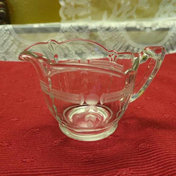 VTG Glass Creamer Syrup Honey Pitcher - Picture 7 of 7